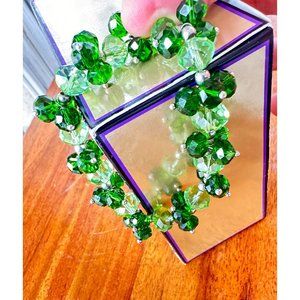 Vintage Green Beaded Stretch Bracelet Handmade St Patrick's Day Christma…